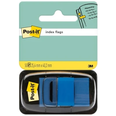 Afbeelding van Post it I680 2 Index 1 dispenser van 50 plakstrips (25,4 x 43,2 mm) blauw