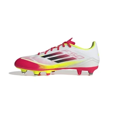 Afbeelding van adidas Performance F50 League SOFT Ground Voetbalschoenen met metalen noppen, Heren, Maat: 46, Footwear white/core black/solar yellow