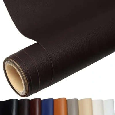 Afbeelding van Kunstlederen patch, zelfklevend, lederen reparatiepatch, reparatieband voor leer, banken, handtassen, jassen, autostoelen, meubels (diepe koffiekleur, 60 x 200 cm)