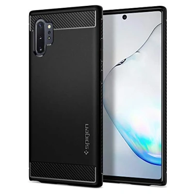 Afbeelding van Spigen Rugged Armor Hoesje Samsung Galaxy Note 10 Plus Zwart