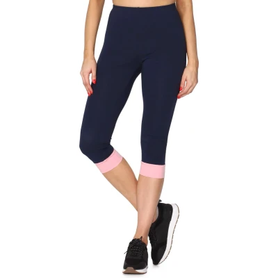 Afbeelding van Merry Style Dames Leggings Sport Vrijetijdsbroek ¾ Lang Katoen Marineblauw/apricot L MS MS10 379 LE