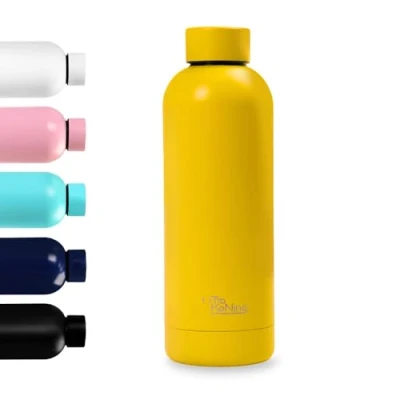 Afbeelding van Roestvrijstalen Waterfles 500 ml Otto Koning Dubbelwandige Vacuüm Geïsoleerde Waterfles. Houdt koude dranken 24 uur en warme 12 uur. Lekvrije Thermosfles BPA Vrij (Geel)