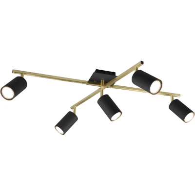 Afbeelding van Trio Leuchten Marley Plafonniere 5x GU10 Zwart Goud