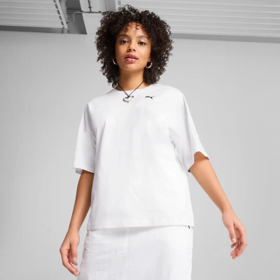Afbeelding van Puma Wardrobe Oversized TEE Tshirt basic, Dames, Maat: XL, White