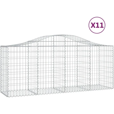 Afbeelding van vidaXL Schanskorven 11 st gewelfd 200x50x80/100 cm ijzer