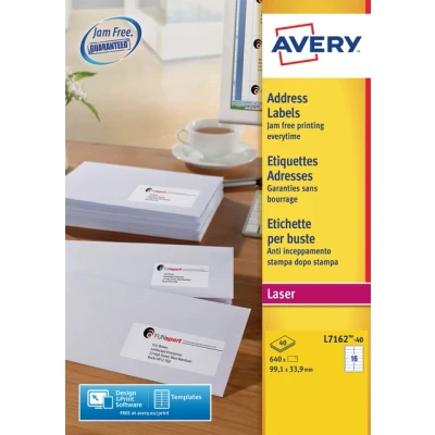 Afbeelding van Etiket Avery L7162 40 99.1x33.9mm wit 640stuks