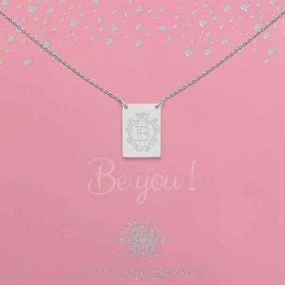 Afbeelding van Heart to Get Zilveren Kettingen Initaal B Letter ketting Initialen Plaatje met initiaal en krans