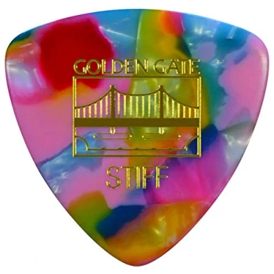Afbeelding van Golden Gate MP 307 Triangle Shape Guitar Picks, 1,0 mm Dikte, Kleurrijke Clown Confetti