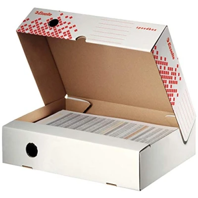 Afbeelding van Esselte 623910 archiefdoos SPEEDBOX, (B) 80 mm, wit/rood
