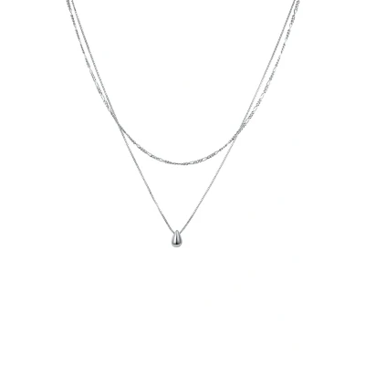 Afbeelding van Elli Layer Tropfen 2LAGIG Ketting, Dames, Maat: 40, Silber