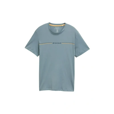 Afbeelding van TOM Tailor Printed CREW NECK Tshirt print, Heren, Maat: Small, Trooper green