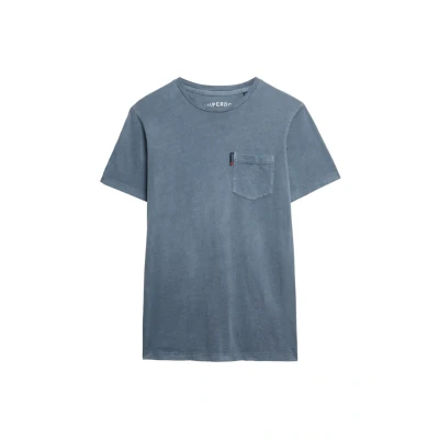 Afbeelding van Superdry Classic Essential Pocket Tshirt basic, Heren, Maat: Large, Washed faded navy