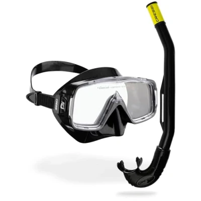 Afbeelding van CRESSI Sirena &amp; Island 2.0 Zwart/Zwart Snorkelen Combo Set Masker + Snorkel 2.0, zwart/zwart, eenheidsmaat, uniseks