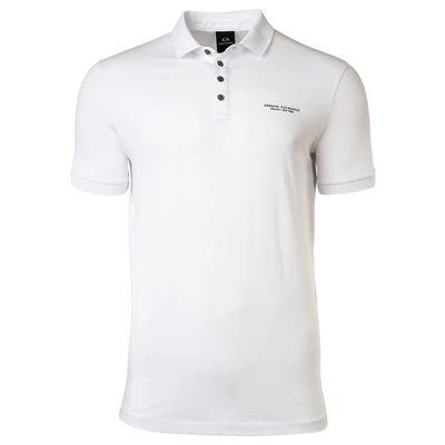Afbeelding van Armani Exchange heren Regular fit polo met logo in de kleur Wit, maat: XS