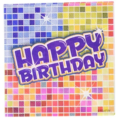Afbeelding van Servet Birthday Blocks 16 stuks