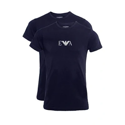 Afbeelding van Armani T shirt Voor Heren, Set Van 2, Marineblauw Maat XL