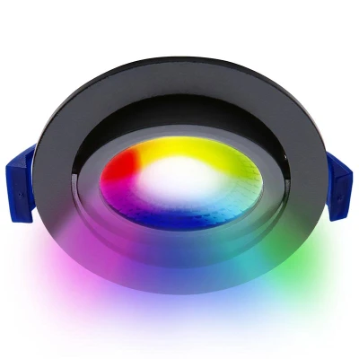 Afbeelding van Zigbee dimbare led inbouwspot zwart, 2700K 6000K/RGB, kleine inbouwdiepte, IP54