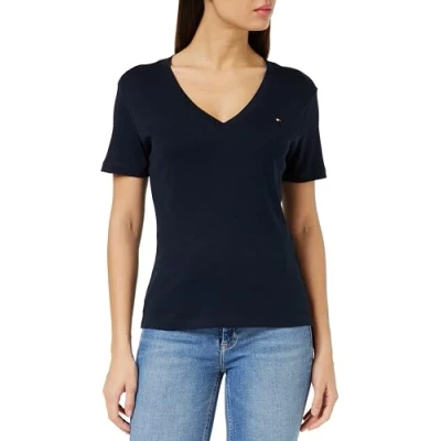 Afbeelding van Tommy Hilfiger NEW SLIM CODY Tshirt print, Dames, Maat: XXS, Desert sky