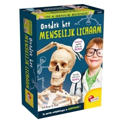 Afbeelding van LISCIANI Ik ben een genie Wetenschap Pocket Ontdek het Menselijk Lichaam Complete set met skelet en anatomische modellen Voor kinderen van 7 12 jaar Gemaakt in Italië