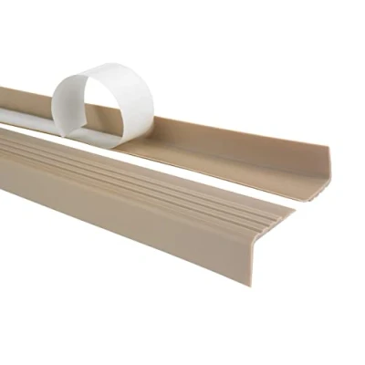 Afbeelding van Traprandprofiel, zelfklevend, van pvc kunststof, antislip profiel, hoekprofiel, 30 x 27 mm, RM, beige, 90 cm