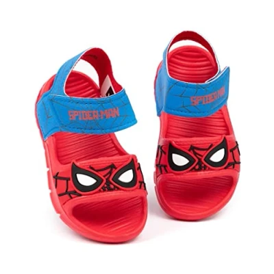 Afbeelding van Marvel Spider Man Sandals Kids Peuters Jongens Meisjes Superheld Gezichtsmasker Sliders met ondersteunende riem Rood blauw zomerschoenen schoeisel