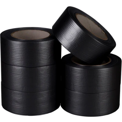 Afbeelding van Duct tape zwart 50 mm x meter 6 stuks