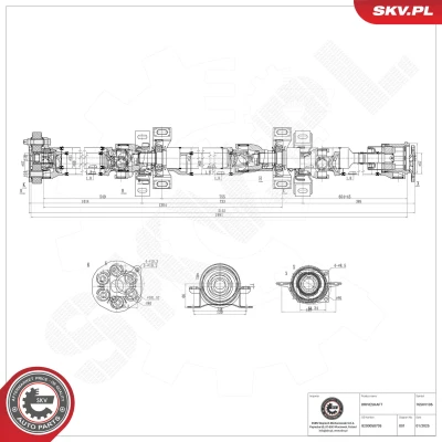 Afbeelding van ESEN SKV 76SKV106 Aandrijfas Achteras 1991mm 51mm RENAULT: Scénic I (JA0/1, FA0) 1.9 dCi RX4, 2.0 16V RX4 2000 2003