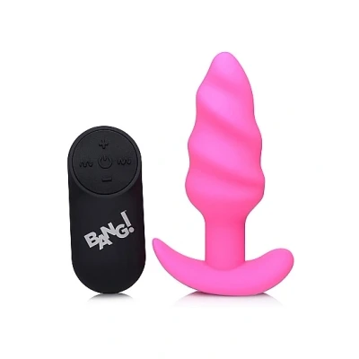 Afbeelding van Vibrating Silicone Swirl Butt Plug with Remote Control