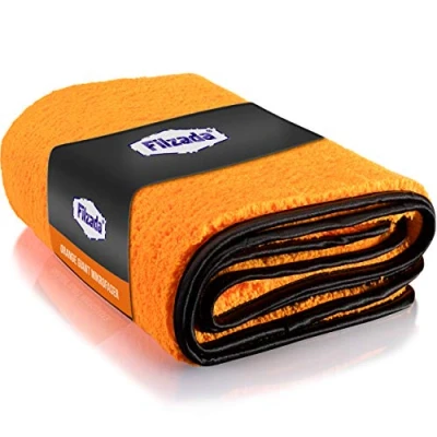 Afbeelding van Filzada® 1X Orange Giant XXL (60 x 90 cm) auto microvezeldoek die lakvriendelijk is ongelooflijke zuigkracht en pluisvrij dankzij extreem zachte microvezel autopoetsdoeken voor professionele autoverzorging