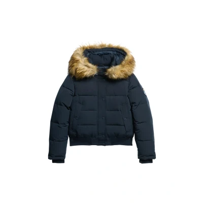 Afbeelding van Superdry Vrouwen Everest bomberjack met Capuchon Blauw Grootte: 44