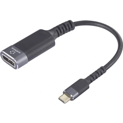 Afbeelding van Renkforce RF 6798310 USB C / DisplayPort Adapterkabel [1x stekker 1x bus] Zwart grijs 4K UHD 0.20 m