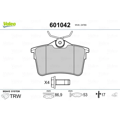 Afbeelding van Valeo Remblokset 601042