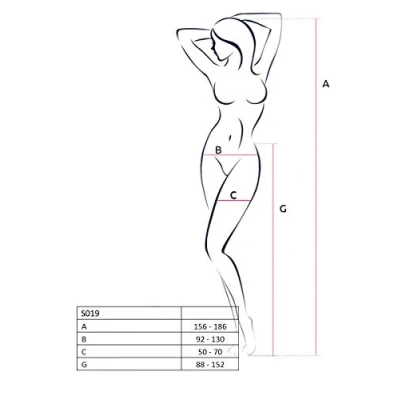 Afbeelding van Panty Open Kruis Zwart S019 Passion