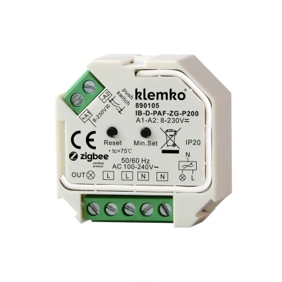 Afbeelding van Klemko inbouwdimmer zigbee fase afsnijding ook met pulsdrukker dimbaar 1 200w 890105