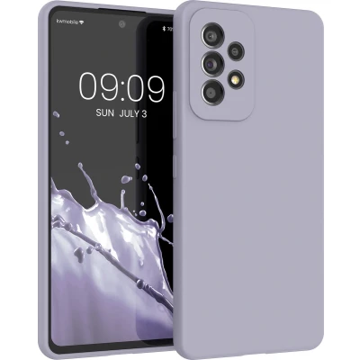 Afbeelding van kwmobile telefoonhoesje geschikt voor Samsung Galaxy A53 5G Hoesje met siliconen coating Smartphone case in pastel lavendel