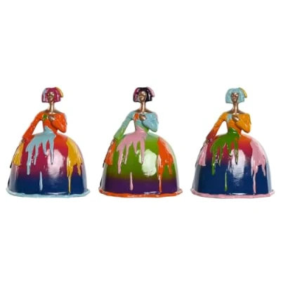Afbeelding van Decoratieve figuren Home ESPRIT Multicolour Dame 17 x 13 21 cm (3 Stuks)