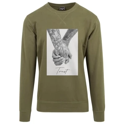 Afbeelding van Mister Tee Trust 2.0 Crewneck Sweater, Heren, Maat: XS, Olive