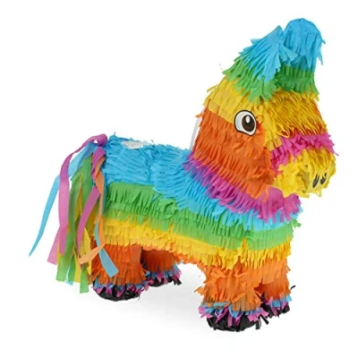 Afbeelding van Relaxdays pinata ezel voor jongens &amp; meisjes zelf vullen regenboog verjaardag