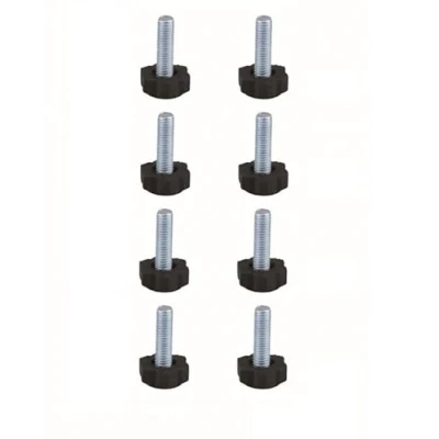 Afbeelding van cyclingcolors 8 x kartelschroeven, M8 30 mm, verstelschroef, meubelpoten, regelschroef, verstelbare poten, kunststof stalen schroeven, meubels