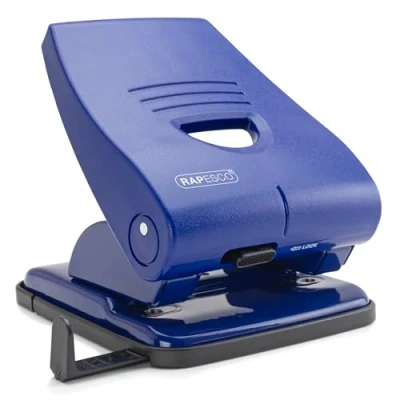 Afbeelding van Rapesco PF835PL2 Heavy Duty 835 P 2 Gaatsperforator, 40 Vel Perforatiecapaciteit, Blauw