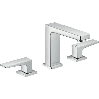 Afbeelding van Hansgrohe Metropol 3 gats wastafelkraan 110 met push open chroom