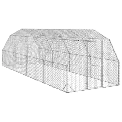 Afbeelding van vidaXL Kippenren 2,5x8x2,25 m gegalvaniseerd staal, inloopkippenren, metalen kippenren, inloopkippenhok, kippenhok