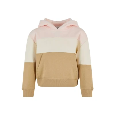 Afbeelding van Urban Classics Oversize 3TONE Hoodie voor kinderen, Maat: 122/128, Pink whitesand unionbeige