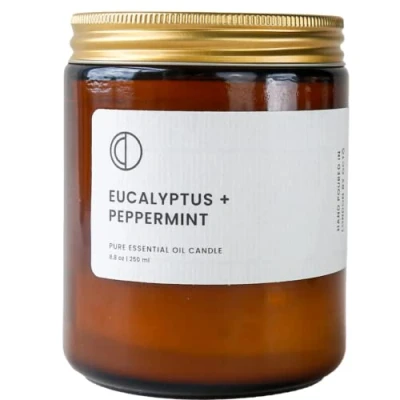 Afbeelding van OCTŌ Eucalyptus + pepermunt Geurkaars. Gemaakt met etherische oliën en sojawas. 250ml