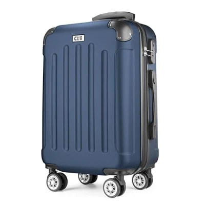 Afbeelding van POSH Hardshell koffer, Koffer &amp; trolleys, rolkoffer, handbagage, reiskoffer met wielen, grote middelgroot, klein, ABS, lichte kofferset, 3 delig in M L XL, Donkerblauw, Large, ABS
