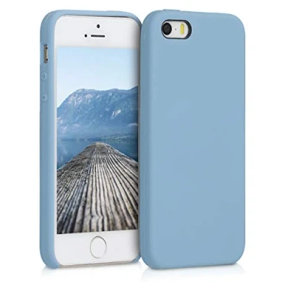 Afbeelding van kwmobile telefoonhoesje compatibel met Apple iPhone SE (1.Gen 2016) / 5 5S hoesje Zachte case voor smartphone Back cover in duifblauw