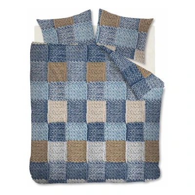 Afbeelding van Leen Bakker Ariadne At Home Dekbedovertrek Wool Shades Blauw 200x200/220cm Beddengoed Katoen