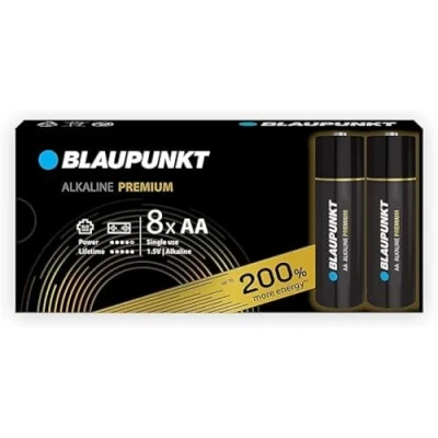 Afbeelding van BLAUPUNKT AAA PREMIUM alkalinebatterijen, verpakking van 8, voor gamecontrollers en speelgoed, LR03BPR/8CP