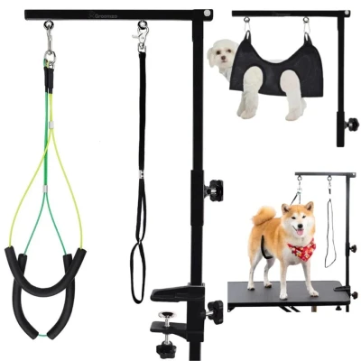 Afbeelding van Groomzo Hond Verzorgingsarm met Klem Voor alle Honden Incl. Verstelbare Lussen