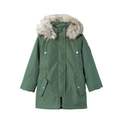 Afbeelding van NAME IT Meisjes Nkfmilla Parka Jas Lange Noos Gewatteerde, Agave Groen, 128